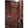 Image 1 : 100% handmade wool carpet runner Zanjan with double medallion, red background and highlights of crea
