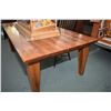 Image 2 : Large quality modern knotty pine harvest table 46" X 84" plus two 18" insert slide in add on leaves 