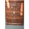 Image 2 : Exquisite elephant motif heavily carved double pedestal desk, features deeply carved top along with
