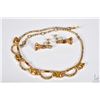 Image 1 : Vintage signed Sherman gold toned lemon and champagne coloured gemstone like necklace with matching 