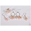 Image 1 : Three pairs of as new coloured pearl earrings including a studs and two with silver Shepard hooks