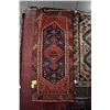 Image 1 : 100% handmade wool carpet Hamdan with center medallion and highlights of red, blue, orange etc. 36" 