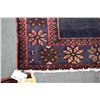 Image 2 : 100% handmade wool carpet runner Sabeh with triple medallion, red background in shades of blue, crea
