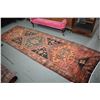 Image 1 : 100% handmade wool carpet runner Azarbijan with triple medallion, red background and highlights of g