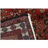 Image 3 : 100% handmade wool carpet runner Hossien Abad with overall geometric design, red background and high