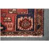 Image 2 : 100% handmade Hamden throw rug with center medallion, red background and highlights of blue, cream a