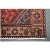 Image 2 : 100% handmade Abadeh throw carpet with center medallion, red background, blue, tan, orange highlight