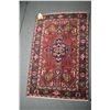 Image 1 : 100% handmade Tabriz throw rug with pink background, center medallion and highlights of green, sage,