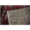 Image 3 : 100% handmade Tabriz throw rug with pink background, center medallion and highlights of green, sage,