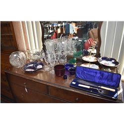 Selection of collectible including Old Country Roses tiered cake plate, corporate seal, crystal rose