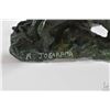 Image 3 : Veridite stone carving of two elephants signed by artist R. Jobarama 9 1/2" in length