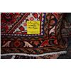 Image 2 : 100% handmade wool carpet Hamdan with center medallion, red background and geometric floral, highlig