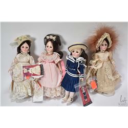 Four vintage 12" Madame Alexander dolls including Through The Years with Gigi dolls no. 2, no.5 and 