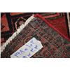 Image 3 : 100% handmade wool carpet runner Savah with triple medallion, red background and highlights of blues