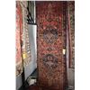 Image 1 : 100% handmade wool carpet runner Hamdan with double medallion, red background and highlights of blue