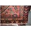 Image 2 : 100% handmade wool carpet runner Hamdan with double medallion, red background and highlights of blue