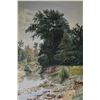 Image 2 : Gilt framed original watercolour painting labelled on verso "The Woodland Stream" and signed by arti