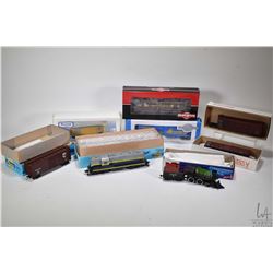 Selection of boxed HO gauge trains including two engines; steam locomotive marked General ED&BCRR 1 
