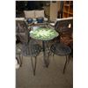 Image 1 : Tile top wrought iron based outdoor table and two co-ordinating side chairs