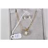 Image 1 : 14kt yellow and white gold opal and diamond pendant set with .45ct oval cabochon white opal gemstone