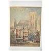 Image 2 : Framed watercolour painting of European cathedral, no artist signature seen, 17" X 13"