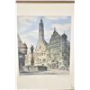 Image 2 : Framed hand coloured etching "Rathaos, Rothenberg, Germany"