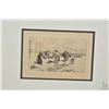 Image 8 : Seven small framed antique black and white French etching, all from unknown T.C.
