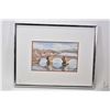 Image 1 : Two framed watercolour paintings of boat scenes including one by artist George Lyles 5" X 7" and one