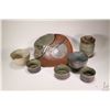 Image 1 : Selection of artisan pottery including 12" center bowl, note kiln stress cracks plus a selection of 