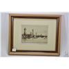 Image 1 : Three framed vintage etchings including "The Venetian Fruit Seller", "University College, Gower St. 