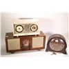 Image 1 : Two vintage table top radios including a RCA Victor model C503 with built in clock, a walnut cased T
