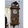 Image 1 : Antique wall mount walnut cased clock with chiming movement, 38" in height, not working at time of c