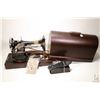 Image 1 : Vintage portable Singer no. 99 electric sewing machine with dome top case and original key plus seve