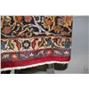 Image 2 : 100% handmade Iranian wool Mashad area carpet with center medallion, overall floral pattern, red bac