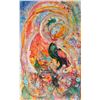 Image 2 : Framed original watercolour/gouache abstract painting featuring marine life, signed by artist Pat (P