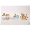 Image 1 : Three Beswick figurine including Flopsy, Mopsy and Cottontail, The Old Woman who live in a shoe and 