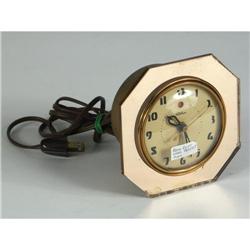 Table Clock, Warren Telechron Company Rose Colored