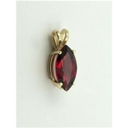 RHODOLITE GARNET IN 14K YELLOW GOLD PENDANT