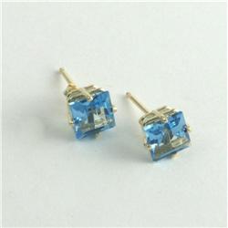 BLUE TOPAZ AND 14K YELLOW GOLD EARRINGS