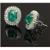 Image 1 : EMERALD, DIAMOND AND 18K WHITE GOLD EARRINGS