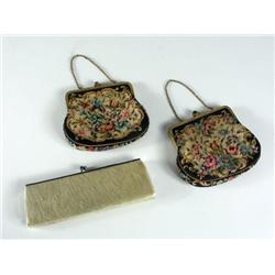 OPERA PURSES AUSTRIAN PETIT POINT AND SEALSKIN