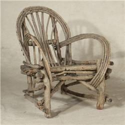 VINTAGE RUSTIC TWIG AND BRANCH ARMCHAIR