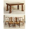 Image 1 : CIRCA 1930 OAK NEO RENAISSANCE DINING TABLE/CHAIRS