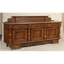 CIRCA 1930 OAK NEO RENAISSANCE BUFFET