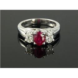 RUBY, DIAMOND & 14K GOLD LADY'S RING