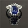Image 1 : PLATINUM, SAPPHIRE AND DIAMOND LADY'S RING