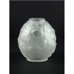 VERLYS FROSTED GLASS TULIP VASE BUTTERFLY 5''