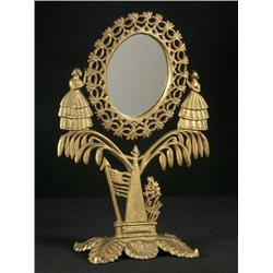 GILT CAST METAL CHEVAL MIRROR COLONIAL STYLE