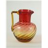 Image 1 : AMBERINA GLASS PITCHER 6 1/4''H CRANBERRY