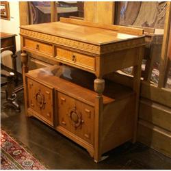 CIRCA 1900 AMERICAN OAK JACOBEAN STYLE SIDEBOARD